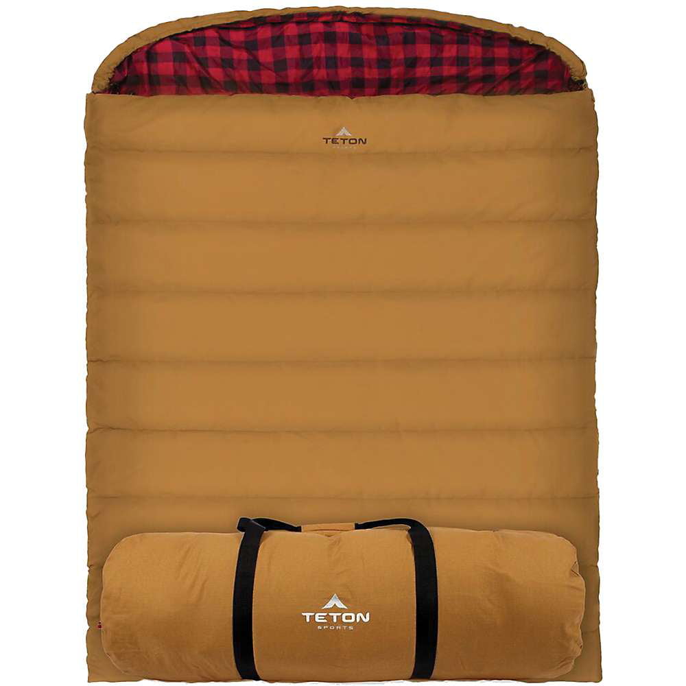 TETON Sports Unisexs Mammoth Queen Size Flannel Lined Sleeping Bag-Green