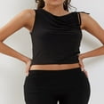 thumbnail image 3 of Hauts Courts Sans Manches Froncés avec Encolure Asymétrique pour Femmes, 3 of 7