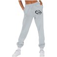 thumbnail image 4 of FNFYFH Women's High Rise Fleece Lined Joggers Thermal Winter Sweatpants with Pockets Petite Regular Tall, 4 of 4