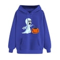thumbnail image 3 of EchfiProm Womens Sweatshirts with Pocket Hooded Oversized Blue Ghost Print Casual Long Sleeve Tops for Ladies XL, 3 of 5