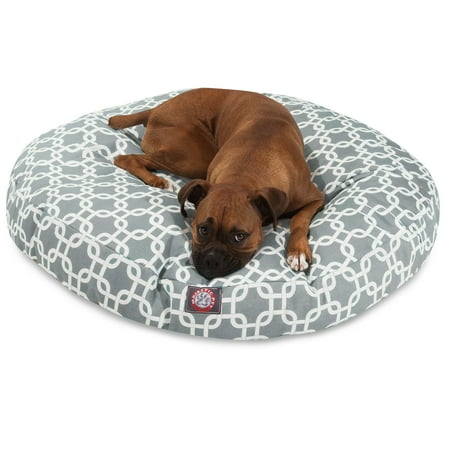 UPC: 0788995510321 | Majestic Pet Links Round Dog Bed Treated Polyester Removable Cover Gray Large 42 x 42 x 5