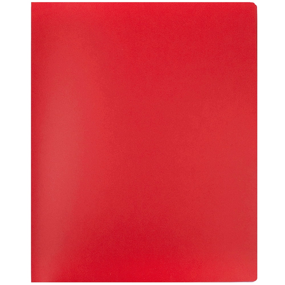 JAM Paper Heavy Duty Plastic Multi Pocket Folders, 10 Pocket, Red, 3 pack