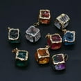 thumbnail image 4 of HOOUN 10pcs 25mm Square Rainbow Multicolor Glass Crystal Chakra Rock Stone Pendants-White-25x25mm, 4 of 9