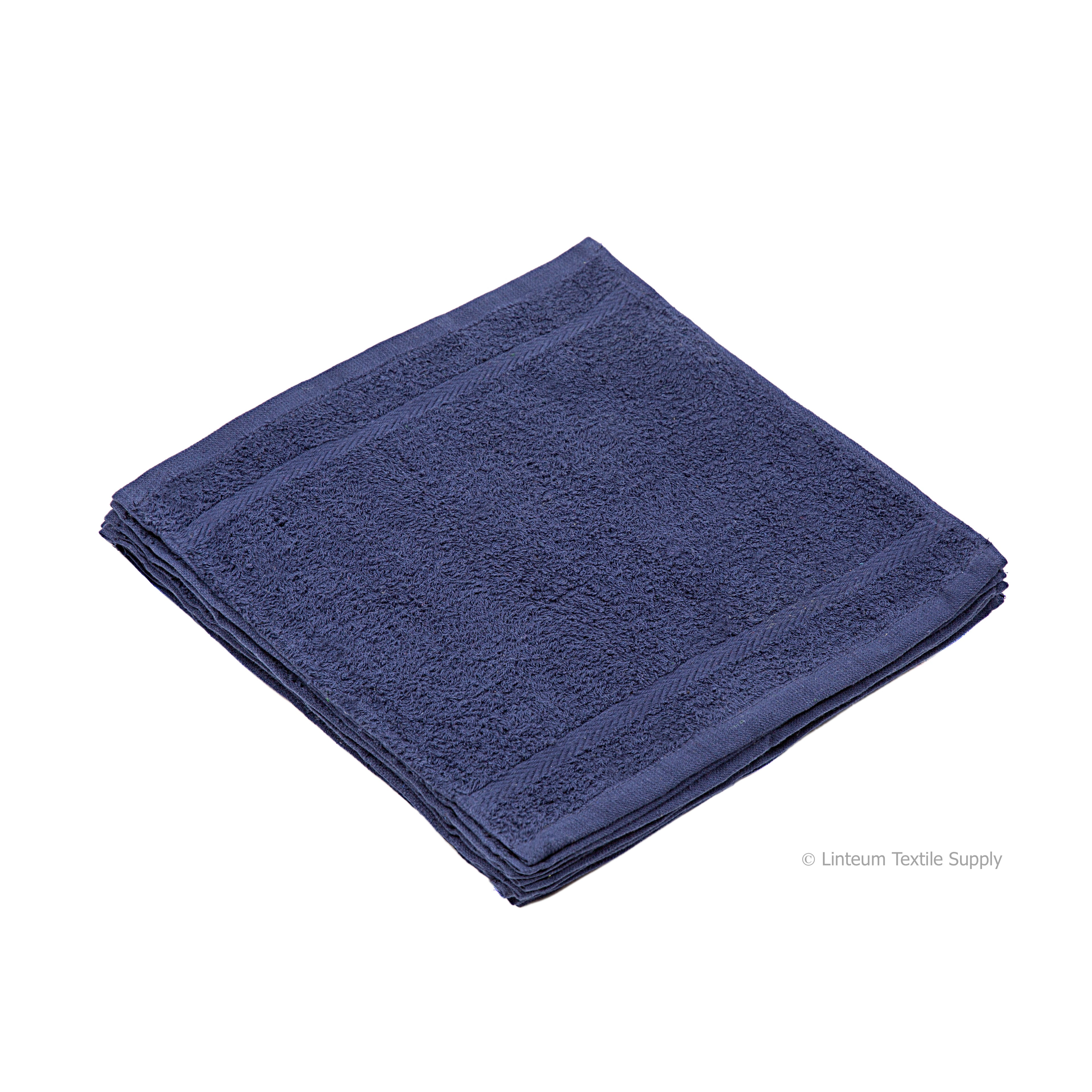 Linteum Textile (12Pack, 12x12 in, Navy) WASHCLOTHS Face Towels, 100