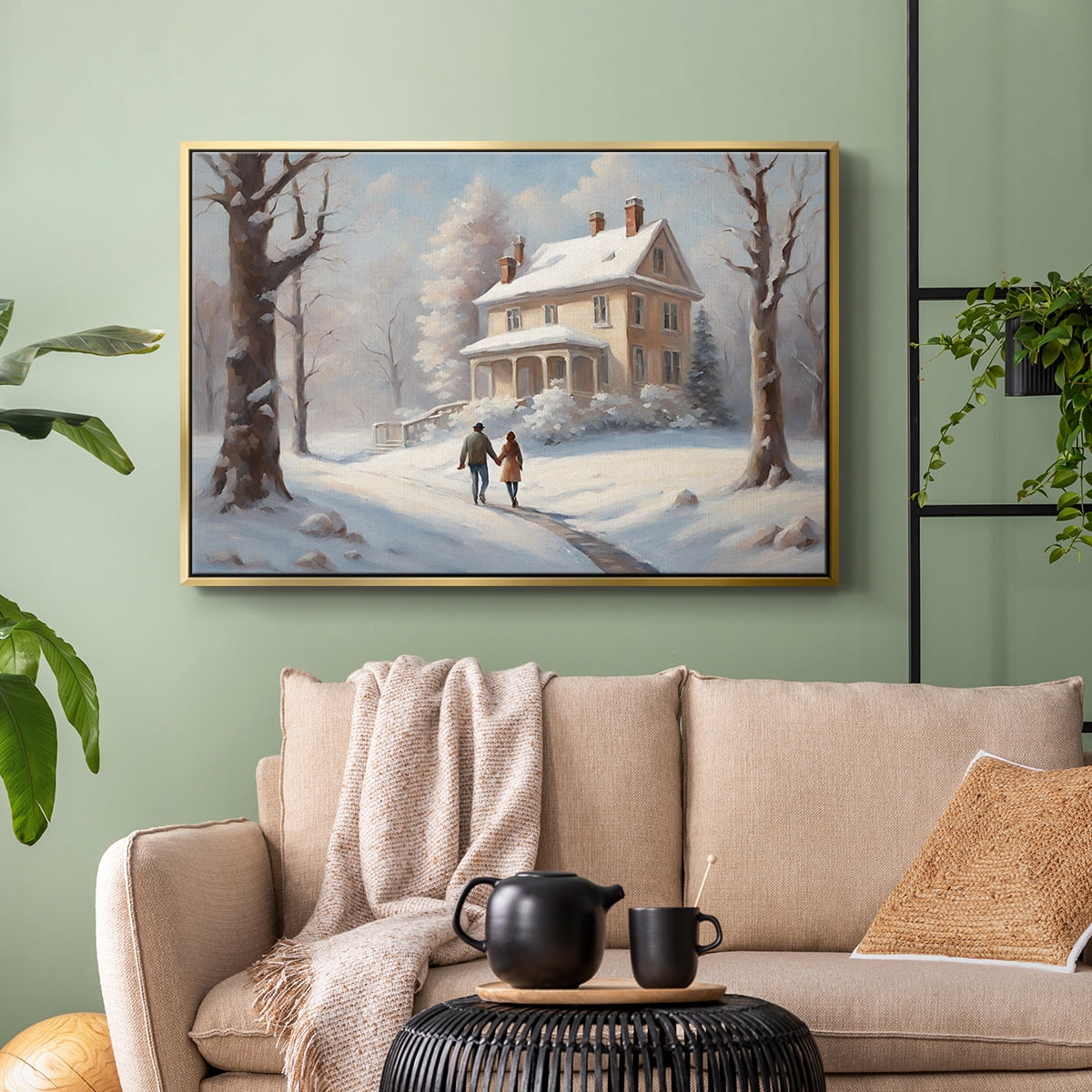 Vintage Landscape-CCVIII By Wexford Home Framed in Gold Wood Gallery Wrapped Canvas 27 in. x 41 in.