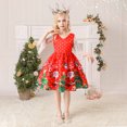 thumbnail image 6 of Fesfesfes Toddler Girls Cute Christmas Dress Sets Santa Claus Print Bow Satin Cloth Sets Birthday Party Gown Long Dresses Spring Saving, 6 of 9