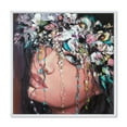 thumbnail image 1 of Designart Portrait Of A Young Lady With Flowers II FLOAT FRAME WALL ART, 1 of 4