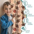 thumbnail image 3 of Football Star Beige Pattern Insulated Teens Curtains Set Of 2, Bedroom Essentials, Toddler Room Decor 52"x63", 3 of 5