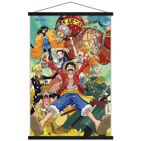 One Piece: Fishman Island - Crew Treasure Wall Poster with Magnetic Frame, 22.375" x 34"