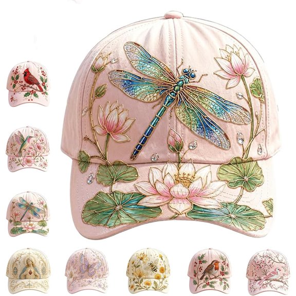 Limited Edition 2026 New Garden Morning Baseball Cap, Adjustable Cotton Hummingbird Flowers Baseball Hat, Lightweight Breathable, #C