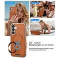 thumbnail image 6 of Magnetic for Samsung Galaxy S24 Premium PU Leather Case,Invisible 360 Rotating Stand [Compatible with Magsafe] Slim Kickstand Shockproof Phone Cover For Samsung Galaxy S24,Black, 6 of 8