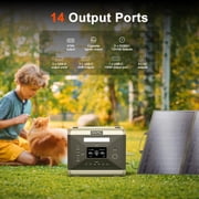 Clearance! Solarplay Portable Power Station Q2501 2400W Continuous 4800W Peak LiFePO4 Battery with 200W Solar Panel for Camping Home Backup