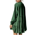 thumbnail image 6 of Riforla Women Oversized Pullover Sweatshirt Dress Long Sleeve Neck Patchwork Ruffle Loose Top hoodies and sweatshirts Green XXL, 6 of 8