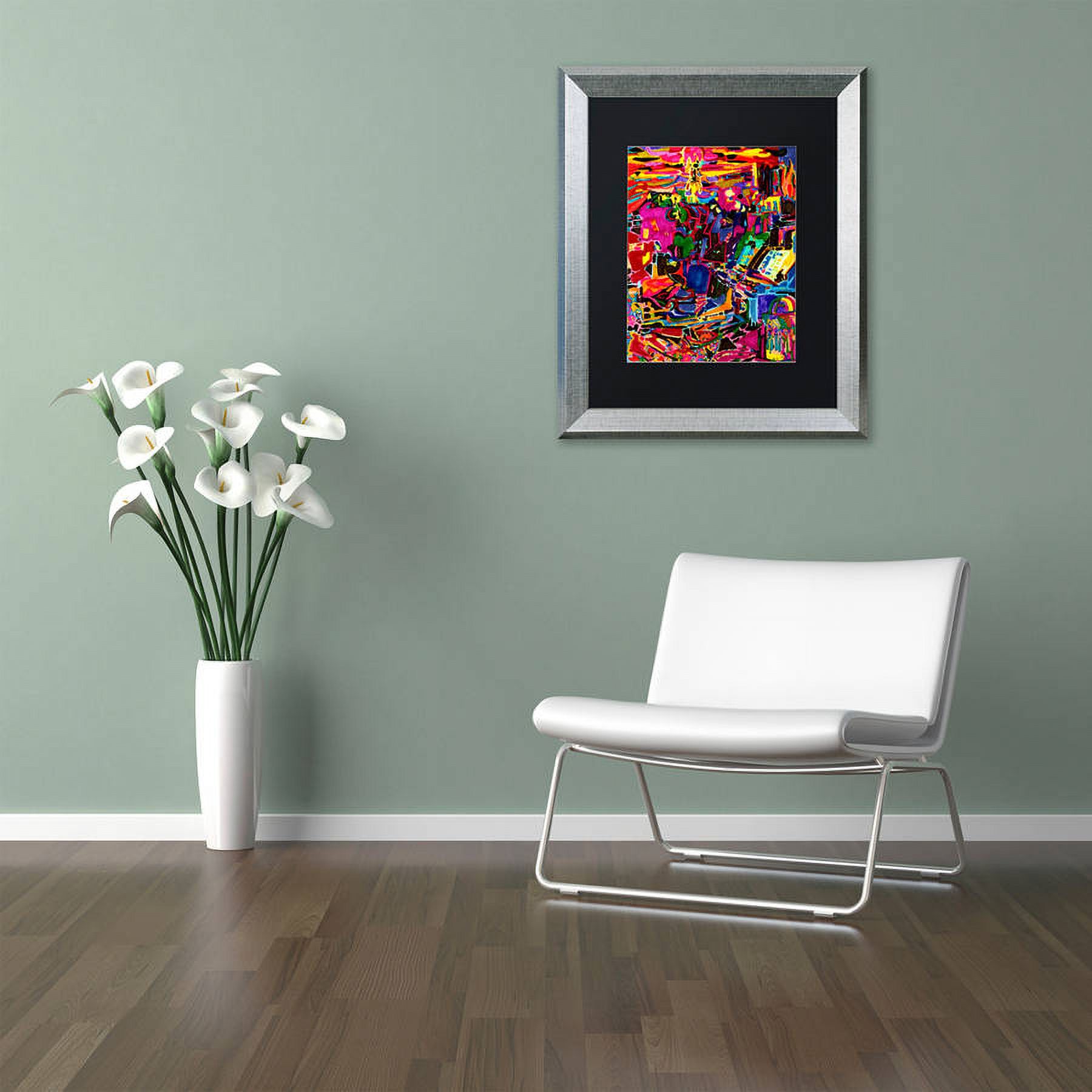 Trademark Fine Art "Fire In The Arcade" Canvas Art by Josh Byer, Black Matte, Silver Frame