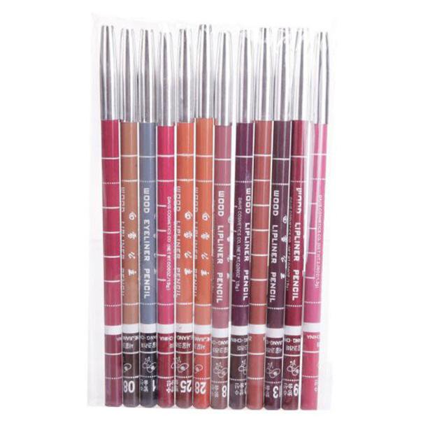 Mejor Belleza 12pcs Mujeres Maquillaje Profesional Lipliner Impermeable Lip Liner Pencil Set Mejor Belleza Hidratante;blanqueadora;duradera;barra de labios;máscara de pestañas;Mantente bella