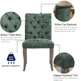 thumbnail image 5 of Set of 2 Tufted Chenille Dining Chairs, Farmhouse Upholstered Accent Chairs with Curved Solid Wood Legs & Rivet Trim, for Kitchen Dining Room, 5 of 12