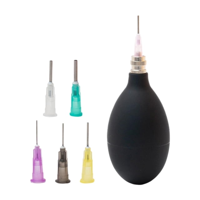 Botella con aplicadores de precisión, botella flexible, aplicadores de aceite y disolvente, de goma de 45 ml negro