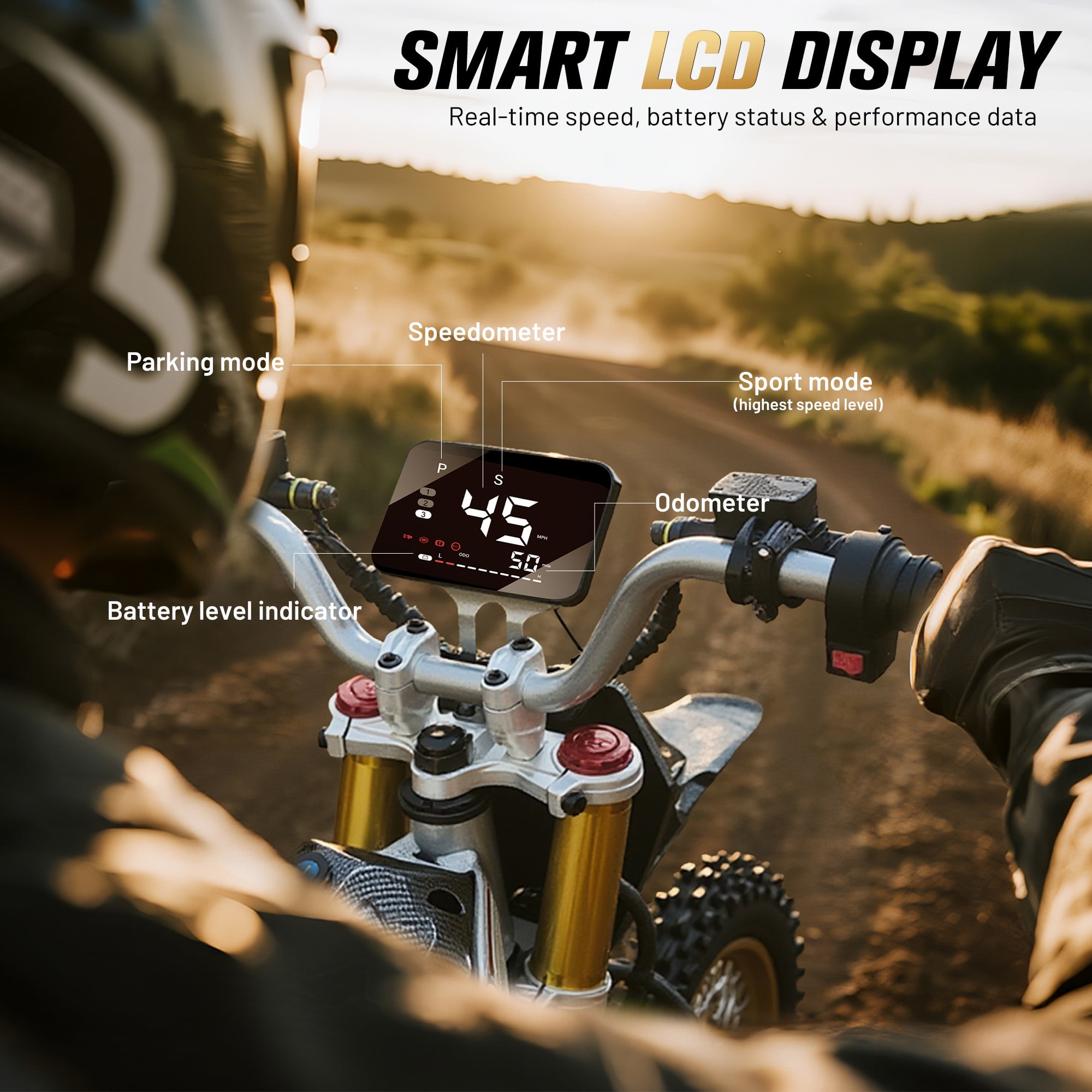 Aoemoe 48V Electric Dirt Bike 3000W (Peak Power) 42mph (White)