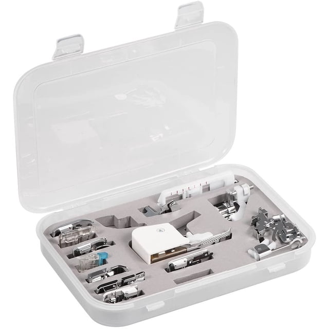Juego de 15 Uds. De prensatelas para máquina de coser, kit de pie para caminar para Brother Singer, máquina de coser doméstica brillar Electrónica