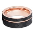 thumbnail image 2 of Hammered Wedding Ring,Rose Gold Tungsten Ring,8mm Wedding Ring,Anniversary Ring,Brush Ring, 2 of 4