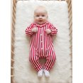 thumbnail image 4 of Cenuakty Baby Jumpsuit Long Sleeve Stripes Print Button Up Romper Footless Pajamas, 4 of 9