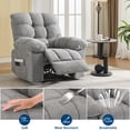 thumbnail image 3 of Recliner Chair for Adult, Recliner with Massage&Heating, Manual Recliners, Upholstery  Rocking Sofa Chair, Gray, 3 of 8