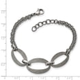 thumbnail image 3 of Stainless Steel Polished Laser Cut with .5in Extender Bracelet 7in, 3 of 3