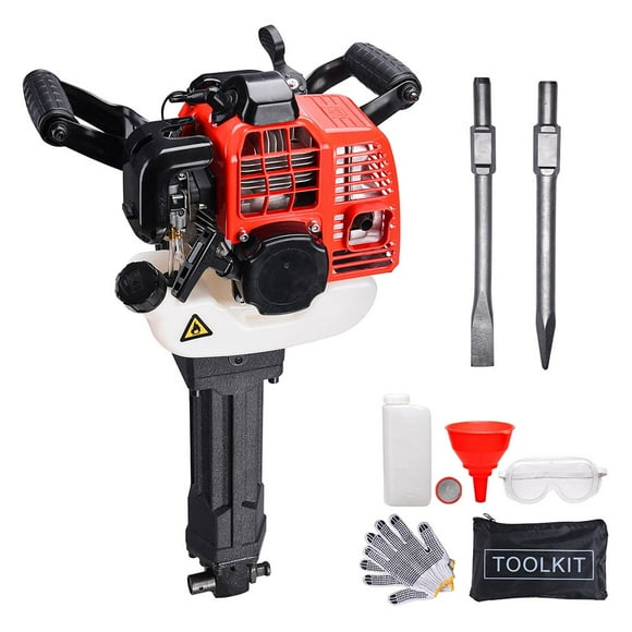 Yescom 52 cc 2 Stroke Gas Demolition Jack Hammer 55J Gasoline Concrete Breaker Drill with 2 Chisels EPA Certified