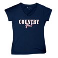 thumbnail image 5 of Country Girl Logo Women's V-Neck T-shirt Western Rodeo Style Southern Pride Cowgirl Rustic Feminine Farm Life Ranch Tee, 5 of 7