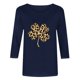 thumbnail image 4 of TaTaai Womens St. Patrick's Day Printed Loose Tops 3/4 Sleeve Round Neck Casual Fashion Blouses Soft Stretchy Breathable Spring Winter Daily Wear Gift, 4 of 4