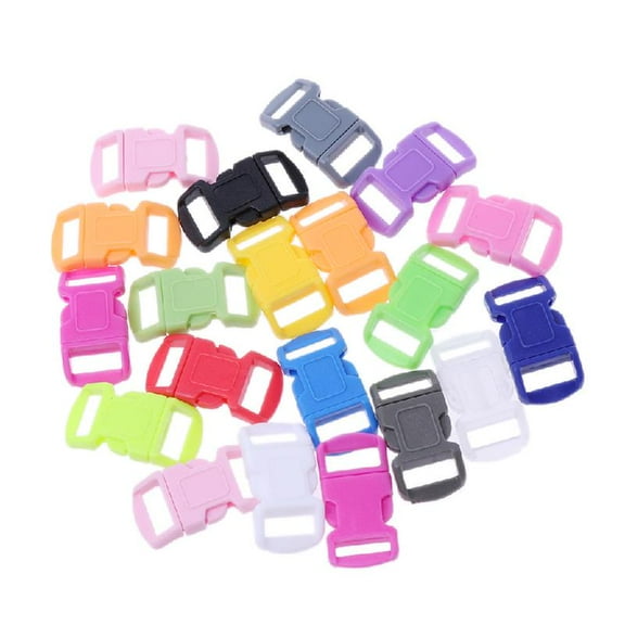 Ciwanning 20pcs/ Curved Side Release Buckle For Paracord Bracelet Mixed Color