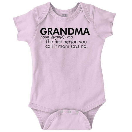 

Grandma When Mom Says No Grandchild Romper Boys or Girls Infant Baby Brisco Brands 18M