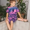thumbnail image 4 of Fotbe Hawaiian Beach Dolphin Pijama Estampada de 2 Piezas para Niños – Ropa de Dormir de Manga Corta Cómoda para Niños y Niñas, Camiseta y Shorts de Algodón-4X-Large, 4 of 6