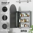 thumbnail image 6 of Recessed Medicine Cabinet with Mirror,Arched Medicine Cabinet Mirrors for Bathroom,Brushed Black Medicine Cabinets in Wall,Bathroom Mirror with Storage,Mirrored Medicine Cabinets 20x30, 6 of 7
