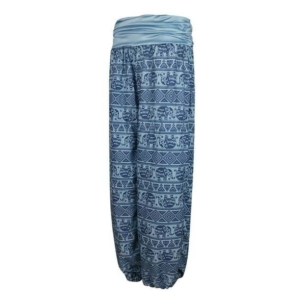 WILLBEST Pantalones Casuales para Mujer, con Estampado de Banda Holgada, Cómodos, de Corte Ancho, para Uso Diario. Grande