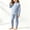 Blue, variant on Cethrio Girls Thermal Sets, 2 Piece Crewneck Long Sleeve Fleece-lined Kids Pajama Sets Pink Size 7-8