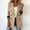 Khaki, variant on Hueook Women Fall Blazer Prom Wedding Business Casual Long Sleeve Lapel V-neck Button Long Suit Jacket Khaki 3X