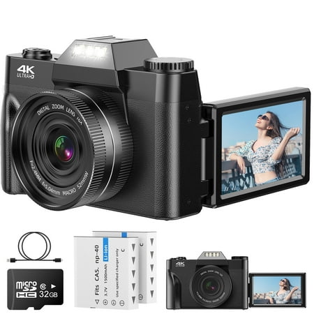MARVUE Digital Video Camera for Youtube 4K Video Camera 48MP 30FPS Vlogging...
