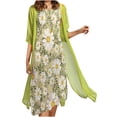 thumbnail image 1 of Pompotops Robes d'Été Décontractées à une Épaule Manches Courtes Imprimé Floral Amincissant pour Femmes, 1 of 5