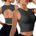 thumbnail image 2 of Leey-World Seamless Bras for Women Women's Workout Sports Bras Fitness Ivy Low Impact Bra Yoga Crop Tank Grey,M, 2 of 4