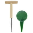 thumbnail image 1 of Semeuse en Acier Inoxydable avec Poignée en Bois Semeuse à Bulbes à Main avec Distributeur de Semences Outils de Jardin, 1 of 6