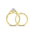thumbnail image 4 of 14kt Yellow Gold Princess Diamond Bridal Wedding Ring Band Set 1/2 Cttw, 4 of 4