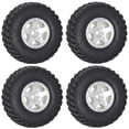 thumbnail image 1 of LINLIN 4PCS 52mm 1.0" Micro Beadlock Metal Wheel Rims Rubber Tires Set Compatible with 1/24 RC Crawler Car Axial SCX24 90081 AXI00001 AXI00002 Deadbolt Parts, 1 of 8