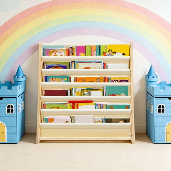 6 Tier Bookshelf Pine Book Display Stand, 29.5x11.8x31.1inch Book Rack Storage Bookshelf, Removable Book Rack,Wooden Bookcase Book Shelf Storage Rack Organizer