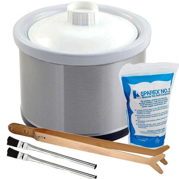 Jewelry Soldering Pickling Kit with Pot, Compound, & Fishtail Copper Tongs