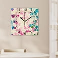 thumbnail image 4 of 14 Inch Wall Clock Battery Operated Square Clock for Office, Kitchen, Outdoor, Living Room,Flower Pink and Blue Floral Bouquets Pretty, 4 of 4