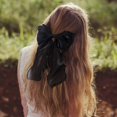 thumbnail image 5 of 2Pcs Large Hair Bow Clips, Silk Yarn Ribbon Bow Hair Barrette for Women, Elegant Long Tail Bowknot French Hair Accessories for Wedding, Parties, Festivals, 5 of 7