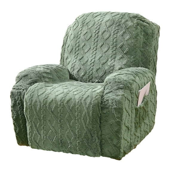AUQ Large Recliner Covers For Wide Recliner Washable Slipcover 22in Recliner Chair Covers Recliner Cover With Elastic Straps Jacquard Weave Chair Protectors Covers Recliner Slipcovers Green