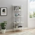 thumbnail image 2 of 72" Tall Metal & Wood Ladder Shelf - White Marble, 2 of 7