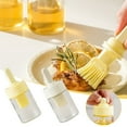 thumbnail image 1 of Bote dispensador de cepillo de aceite | Cepillo retráctil de muelles para cocinar, asar, repostería | Boca ancha, control de aceite ajustable | Cerdas de silicona que no se rayan | 1 pieza, 1 of 5